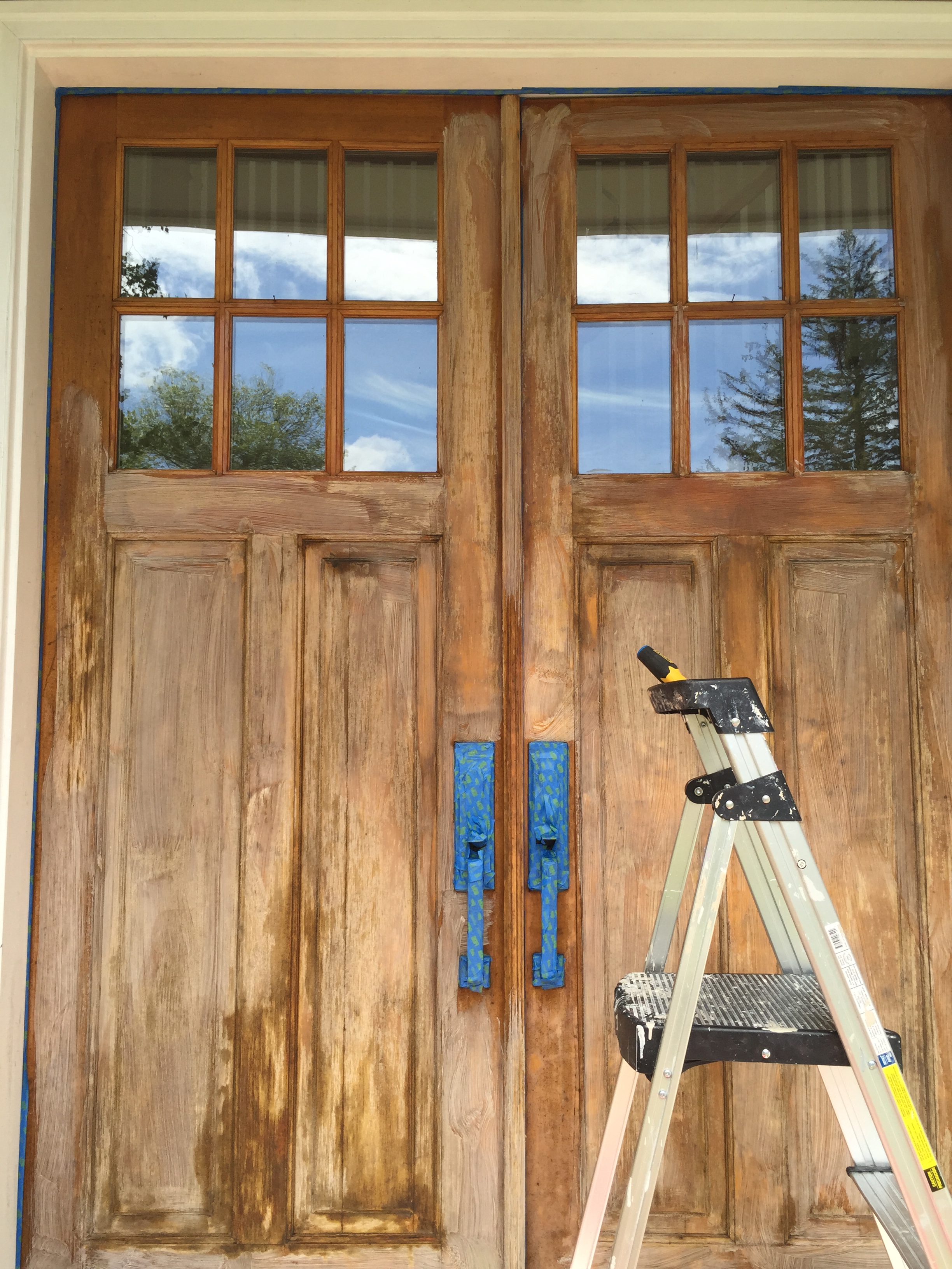 Before Door Stain in Vienna, Va