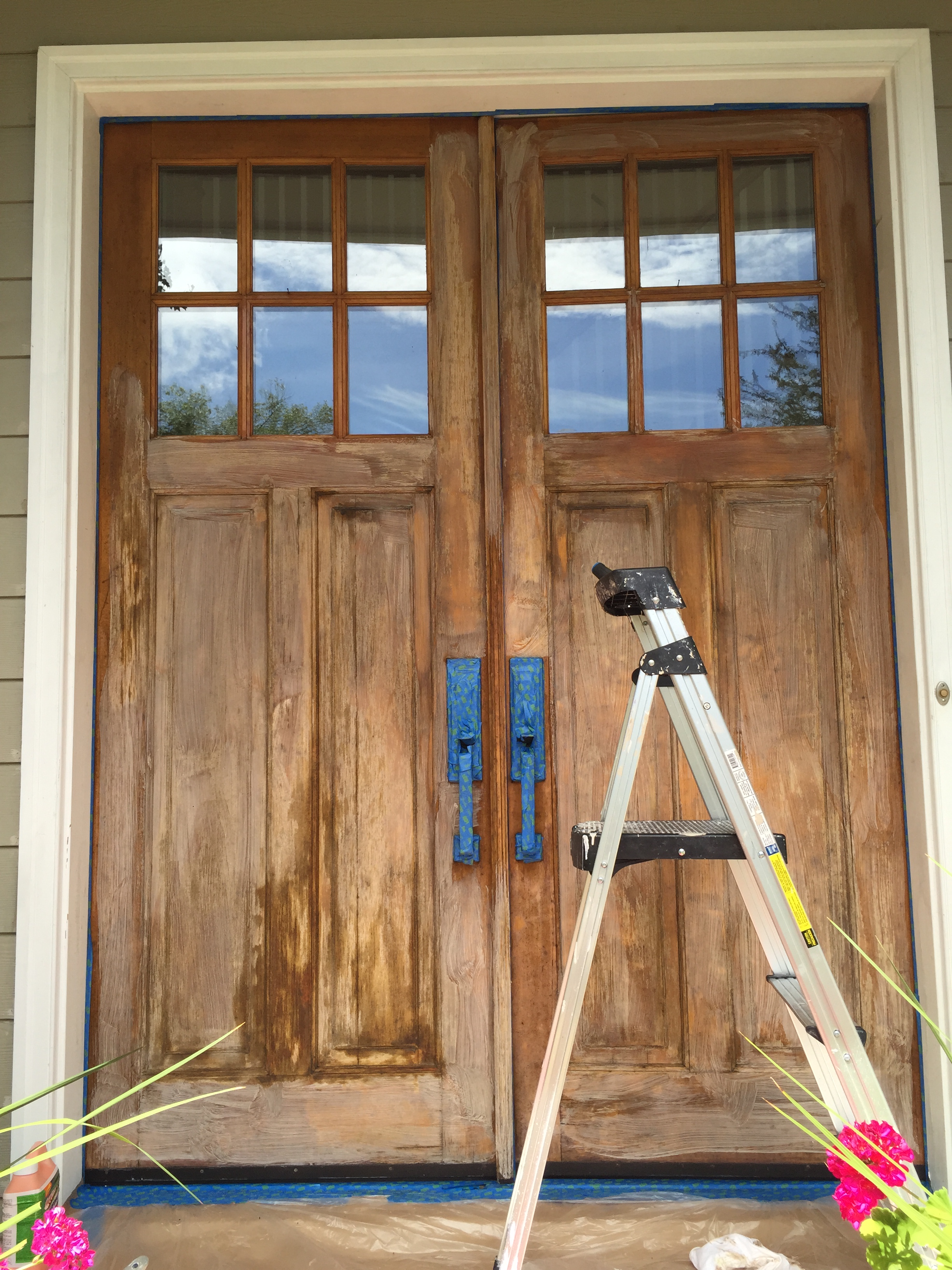 Before Door Stain in Vienna, Va