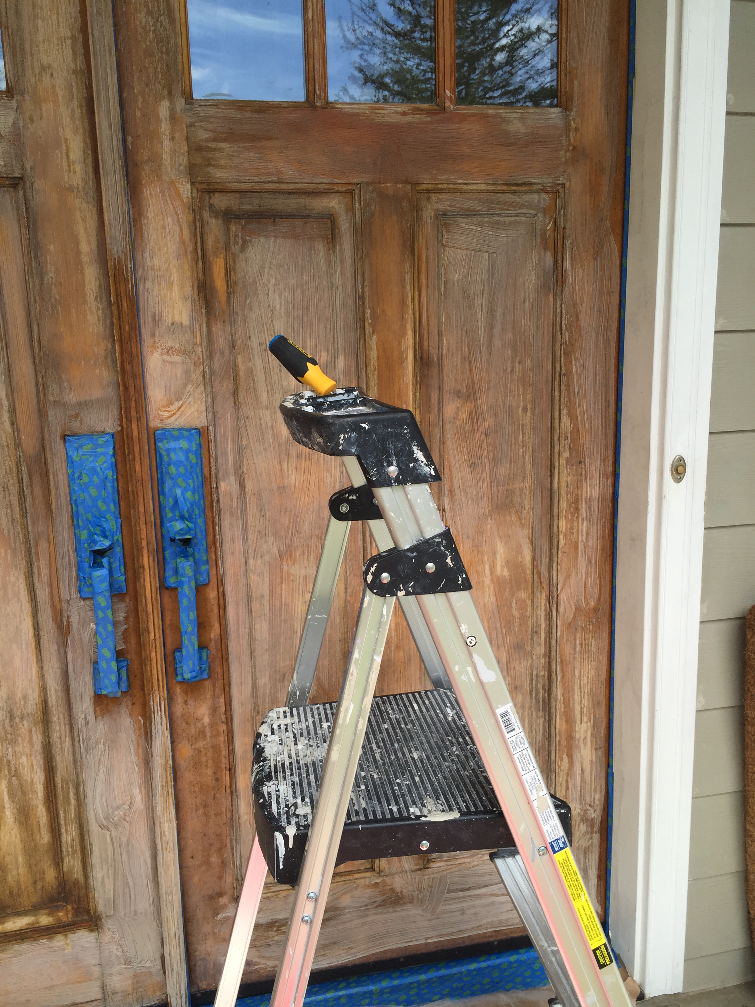 Before Door Stain in Vienna, Va