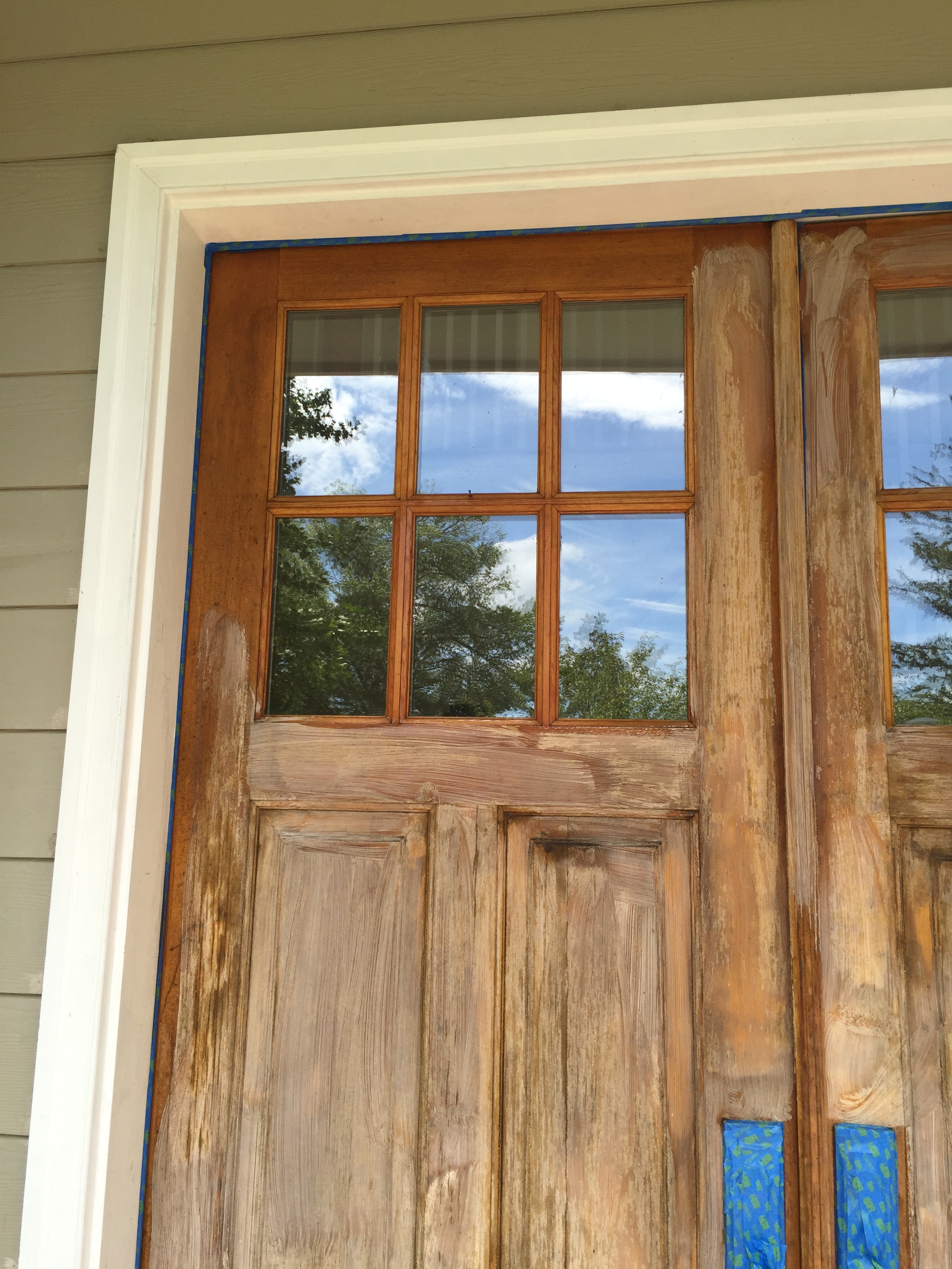 Before Door Stain in Vienna, Va