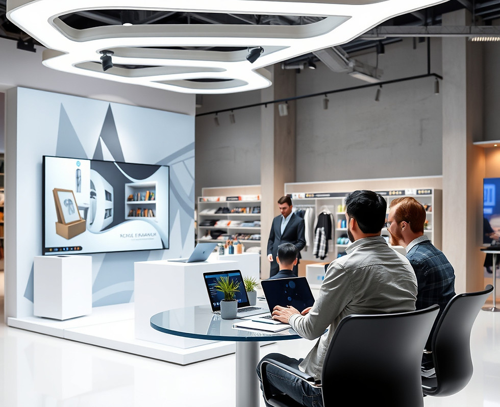 create an image of graphic designers in a studio meeting with a client to discuss their ne