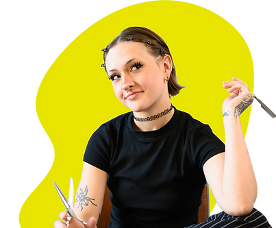 Portrait of Raven with yellow blob background