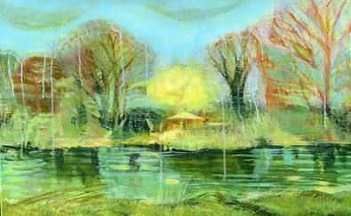 Uzine Park, Sound of spring, 2022, Acrylic on canvas, 54 x 33.5 cm