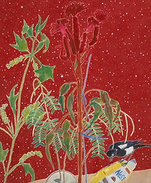 Kim Sun-Doo, Daytime Stars - Magpie, 2021, Ink, color pigment on jangji, 115 x 94 cm