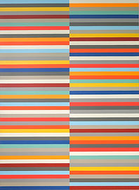 Jon Poblador, Composition No. 60 (Chapel II), 2025, Acrylic on cotton over panel, 150 x 11