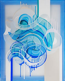 Big Silence, 2023 Acrylic on chiffon, wooden frame 100 x 80.3cm