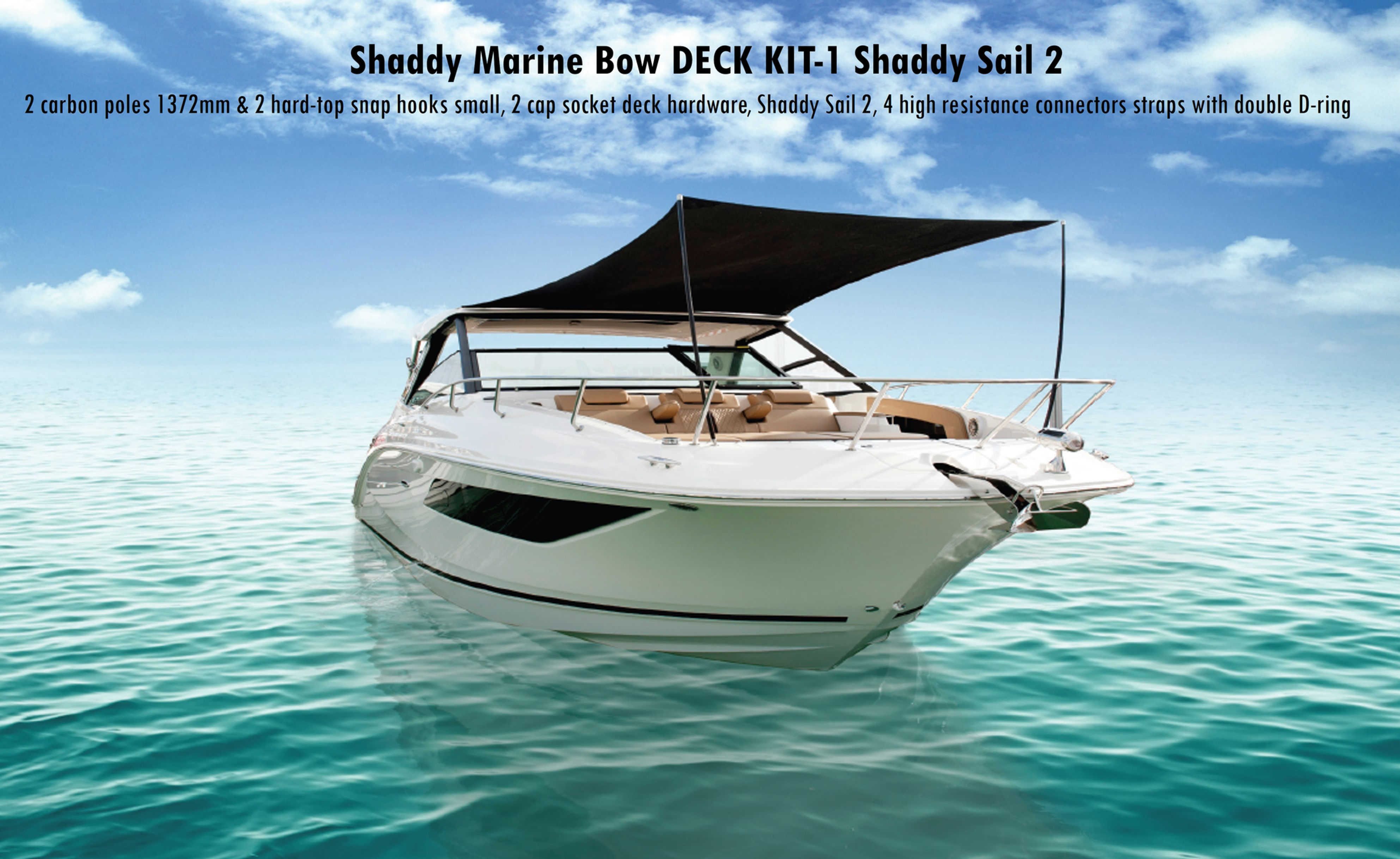 Bow Deck Kit 1 - Shaddy Sail 2 - Poles 1372mm