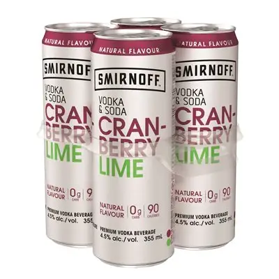 SMIRNOFF VODKA & SODA CRANBERRY LIME