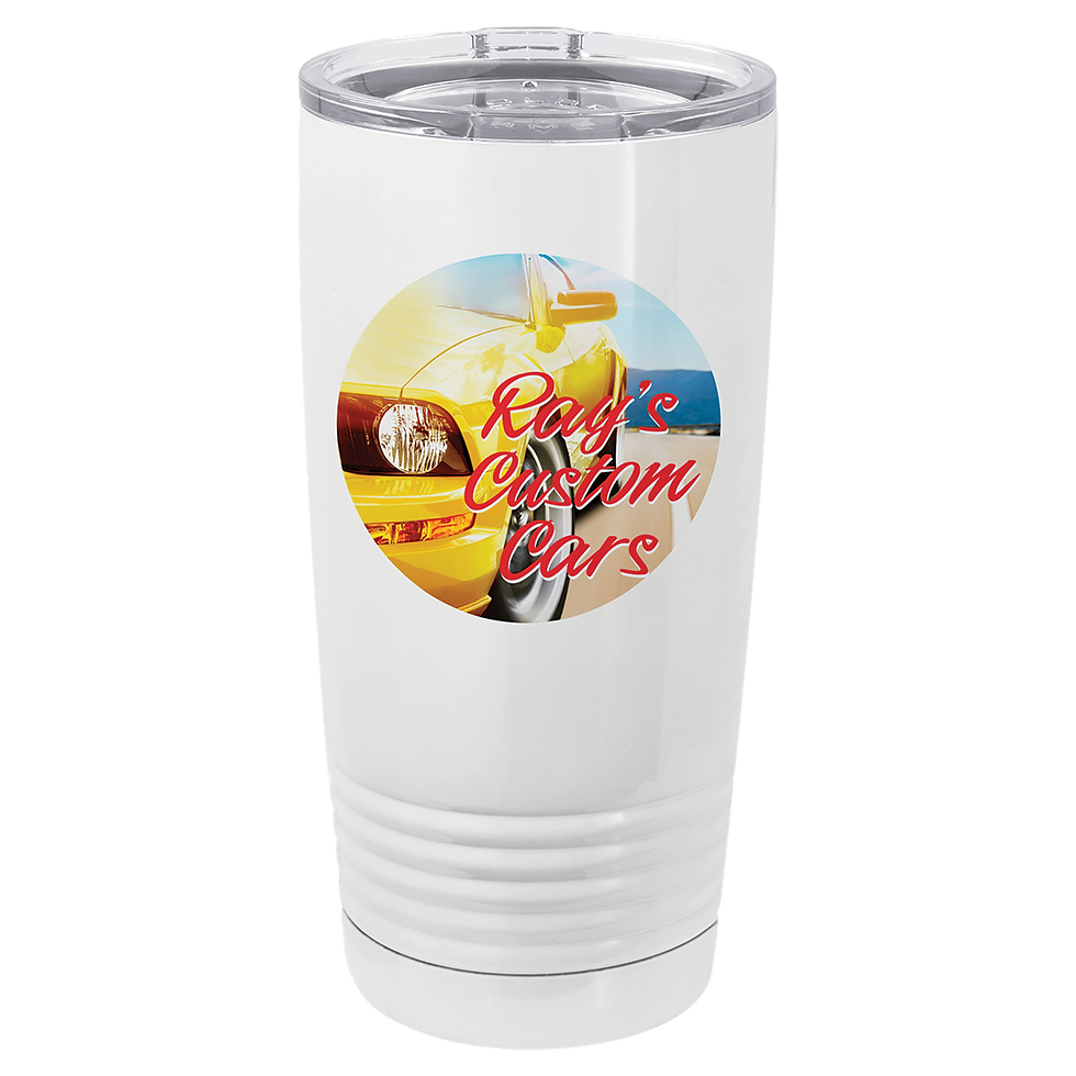 20oz Branded White Travel Mug Color Print