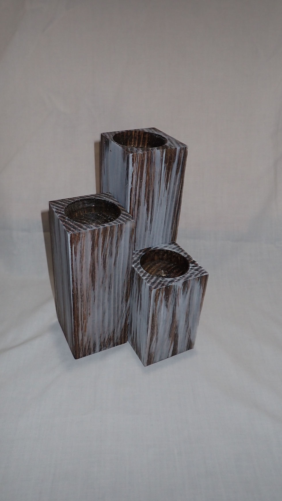 Thumbnail: 3 Piece Wooden Candlestick