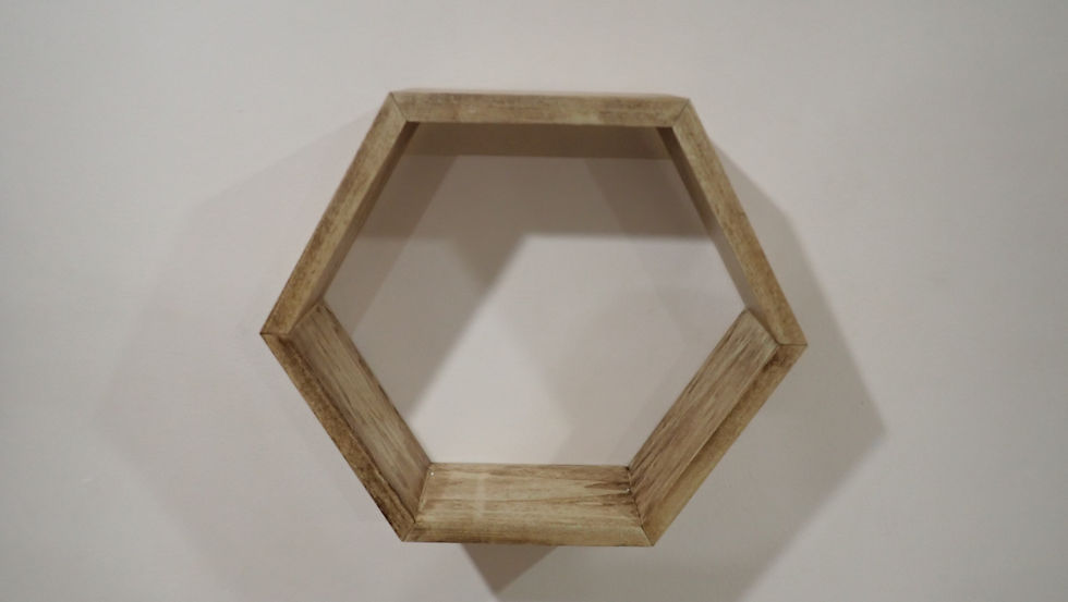 Thumbnail: 3 Piece Hexagon Solid Wood Floating Shelf