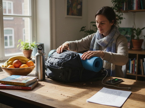 Vrouw maakt haar koffer klaar voor een ontspannen wellnessweekend