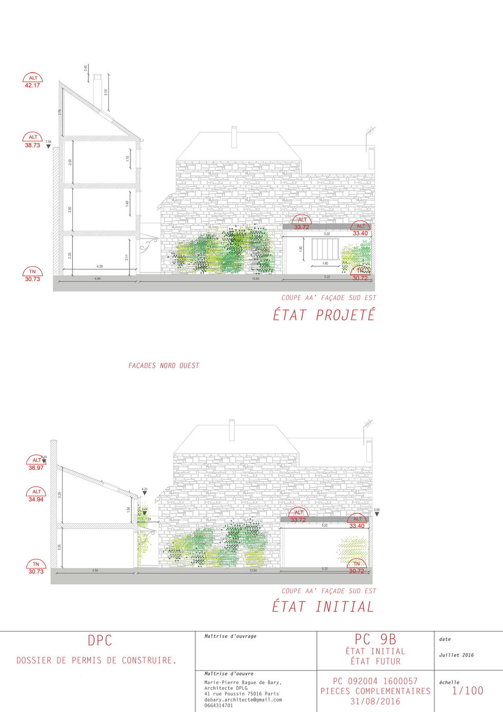 Dossier - Permis de construire - Coupes et Elévations