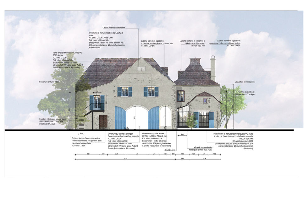 Dossier - Permis de construire - Façade Ouest Couleur - Etat projeté