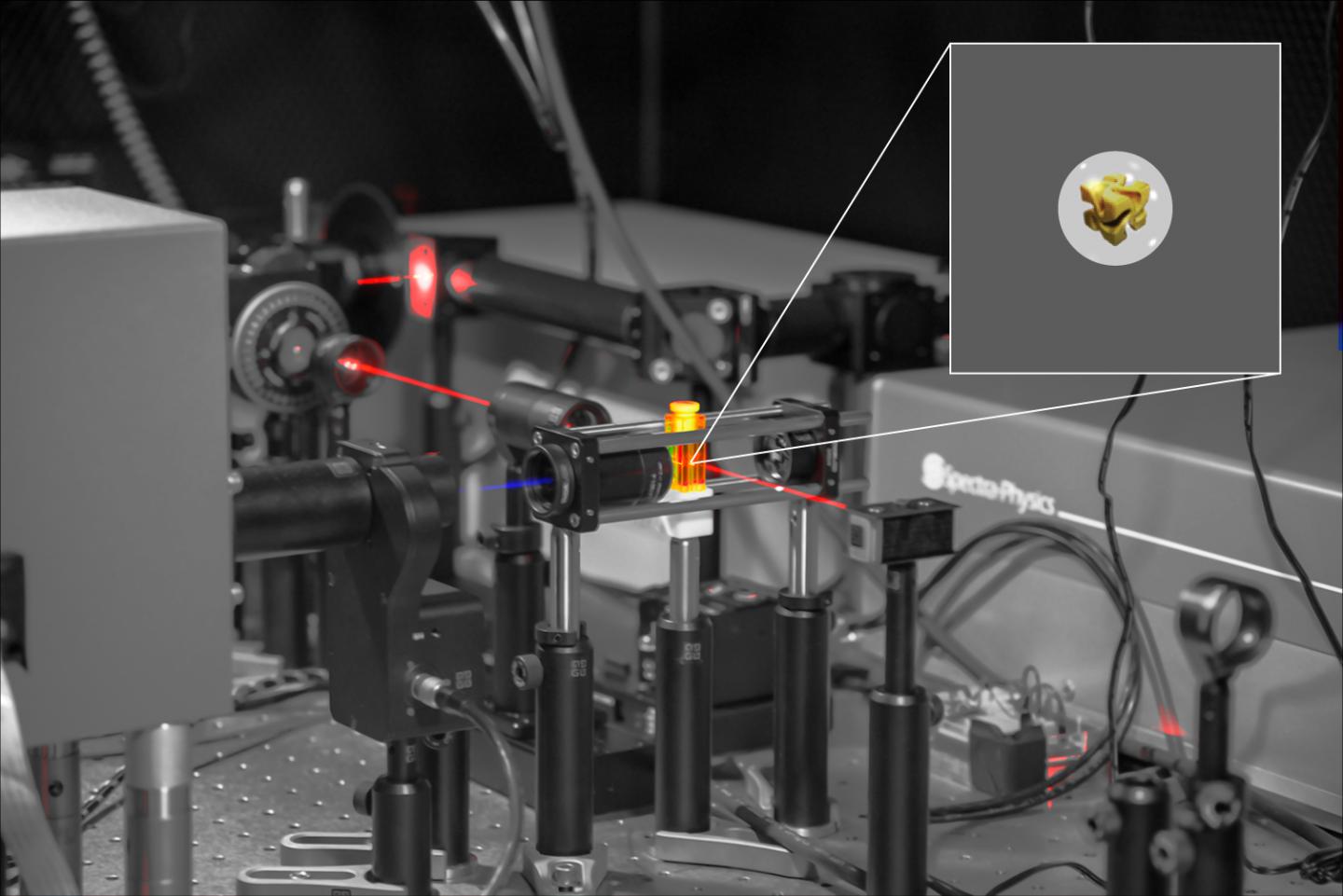 We can now 'see' the twist of a single nanoparticle, floating freely in a liquid. @ Ventsislav Valev and Joel Collins