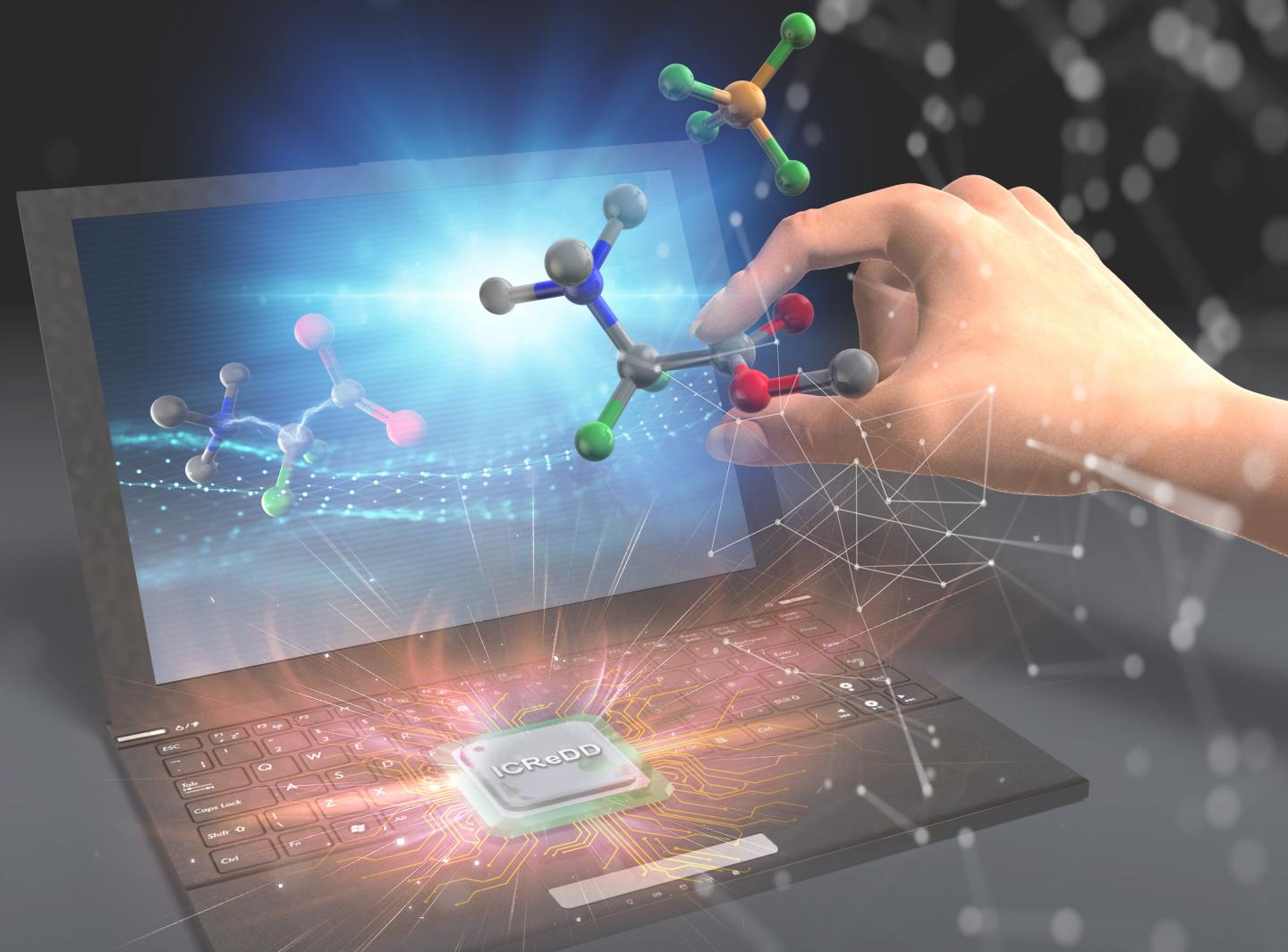 An illustration displaying the novel computer-assisted chemical synthesis method. @ WPI-ICReDD