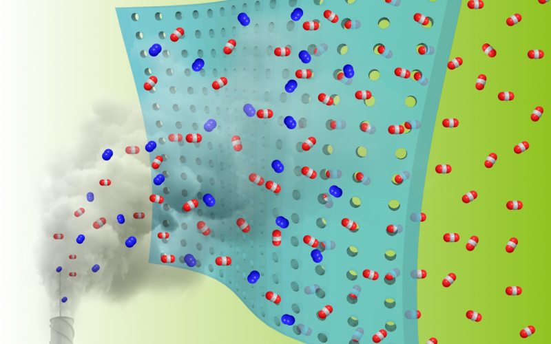 Researchers at Oak Ridge National Laboratory and the University of Tennessee, Knoxville, demonstrated a novel fabrication method for affordable gas membranes that can remove carbon dioxide from industrial emissions. @ Zhenzhen Yang/University of Tennessee