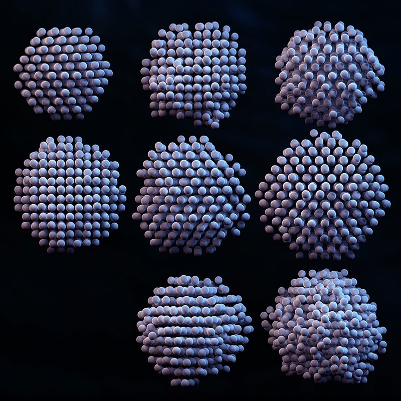 Each white sphere represents the position of a platinum atom. @ IBS