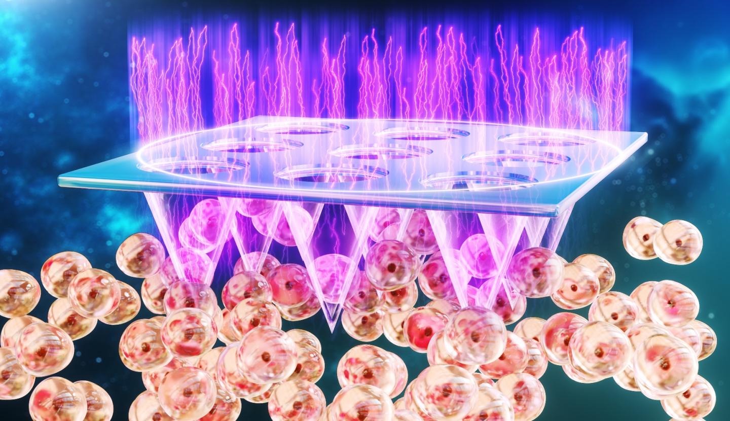 This is a schematic picture of cold plasma patch for cancer immunotherapy. @ Zhen Gu Lab/UCLA