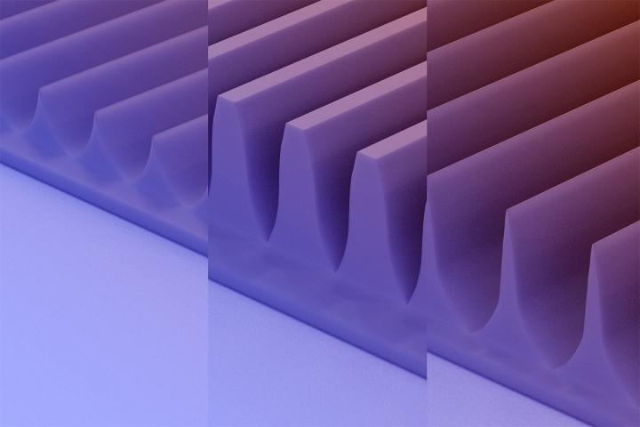 An artist rendering of the MacEtch-produced fin array structures in a beta-gallium oxide semiconductor substrate from professor Xiuling Li's latest project. @ ACS Nano /University of Illinois