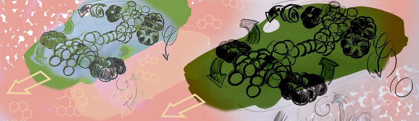 Artist interpretation of a molecular machine. @ Mikkel Larris, University of Southern Denmark
