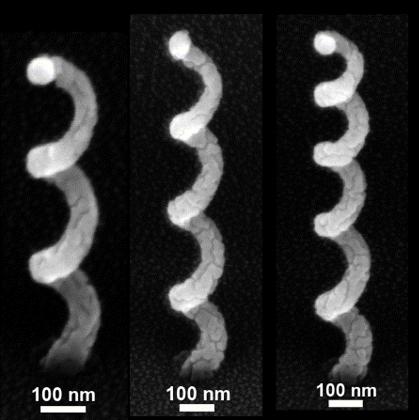 The nano-antennae werde produced in an electron microscope by direct electron-beam writing. @ HZB