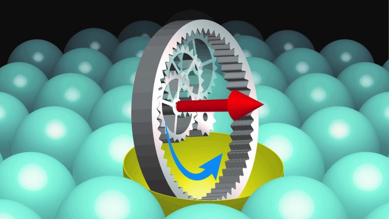 The circular orbit of the charged electron and the spin are locked together like gears due to the very strong attraction in the spin-orbit coupling. @ Takashi Kobayashi