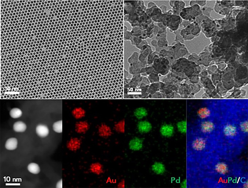 The new catalysts is made from alloyed nanoparticles of gold (Au) and palladium (Pd). @ Brown University