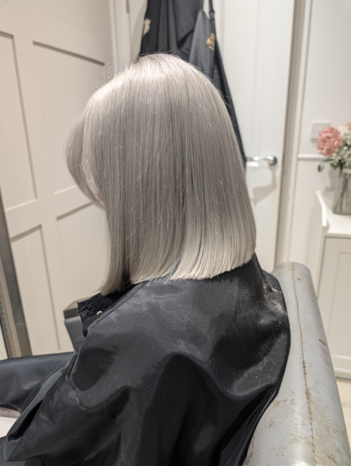Cool blonde bob by Danny Arthurs Hairdressing