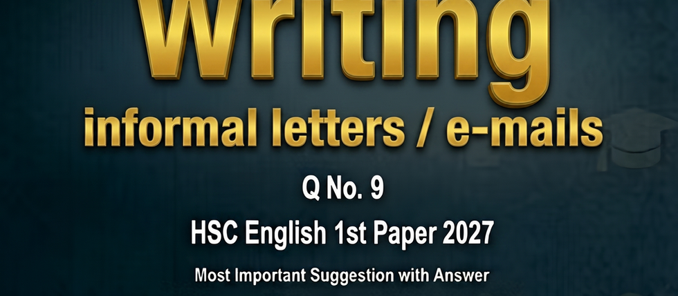 Letter / Email (Eng 1st Q.9 ) Suggestion for HSC 2027 / Most Important Letter/ Email for HSC 2027 / Letter/ Email for HSC English 1st Paper Examination 2027