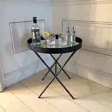 Multi-use Wall Mirror & Mirrored Table in Pewter colour