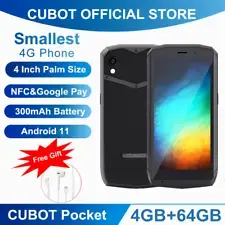 CUBOT Pocket 4'' Mini Smartphone 4GB+64GB Android 11 Mobile 4G 2*Sim NFC 3000mAh