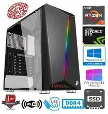 AMD RYZEN 7 2700 8 CORE 16GB RAM 480GB SSD NVIDIA GEFORCE GTX1050Ti GAMING PC