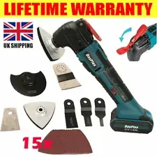 21V Cordless Oscillating Multi Tool Saw Blade Sanding Battery w/ Accessories Set