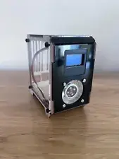 Black Raspberry Pi Case Desktop Mini Tower Case, OLED + RGB Fan, Pi 3B/Pi 4B