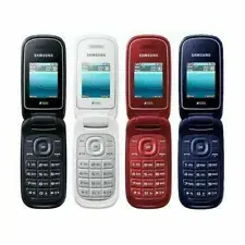 New Samsung Flip Phone E1272 Big Button Basic Folding Flip Phone Black White Red
