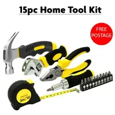 15pc Home Tool Kit Tool Box DIY Building Workshop