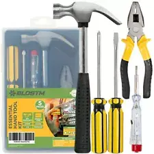 BLOSTM Basic Home Tool Kit 5pcs Essential Hand Tools Set Small Handy DIY Repairs