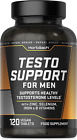 Male Hormone Tablets | 120 Count | Testosterone Supplement for Men | with Zinc