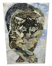 3'x2' Black Marble Dine Top Side Table Cat Handmade Semi Precious Design B1017
