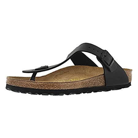 Birkenstock Women's Gizeh Cork Footbed Thong Sandal Black 38 M EU