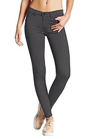 Womens Super Stretch Comfy Skinny Pants P44876SKX Charcoal 1X