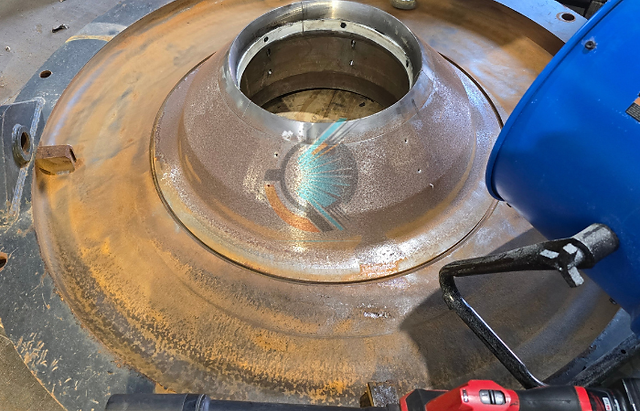Rusty rebuild flange for laser removal