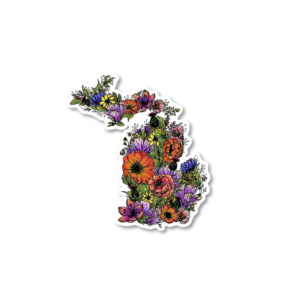MI Flowers Sticker