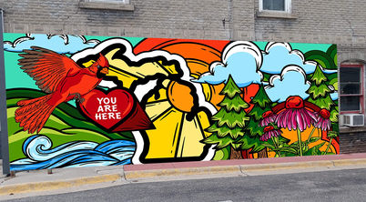 Michigan Mural nature ten Finger Fish