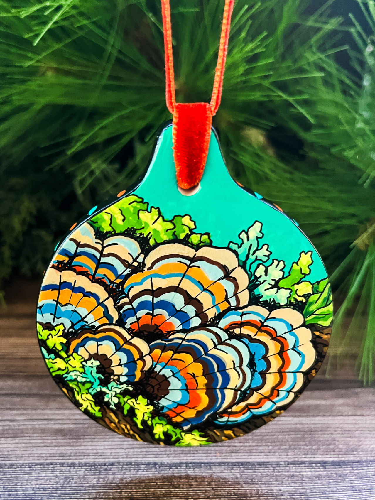 Nature Walk Ornament, Turkeytail Mushroom