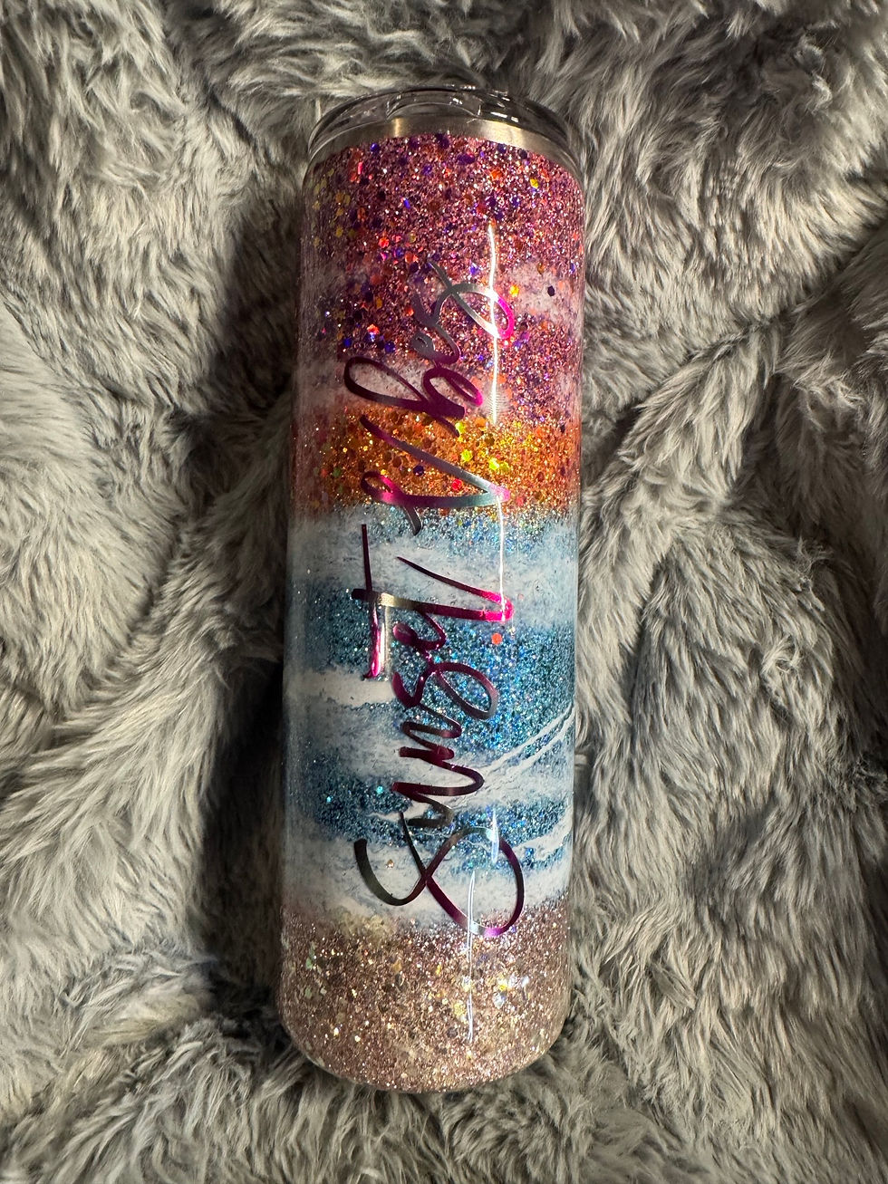 Thumbnail: Beach "Sunset Vibes" Epoxy Wave Tumbler