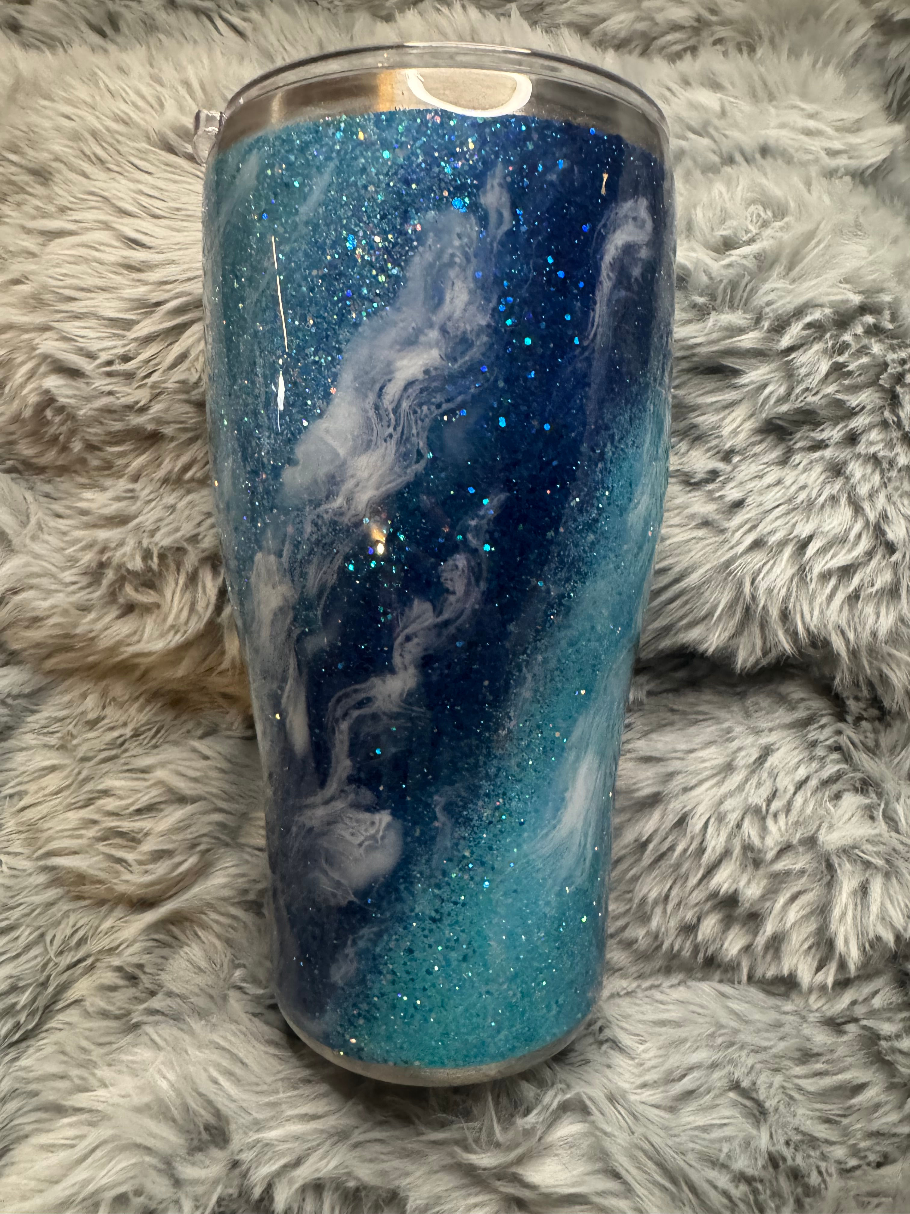 Glitter Milky Way Epoxy Tumbler | Galaxy Inspired Custom Cup