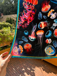 summer silk scarf with vibrant colors