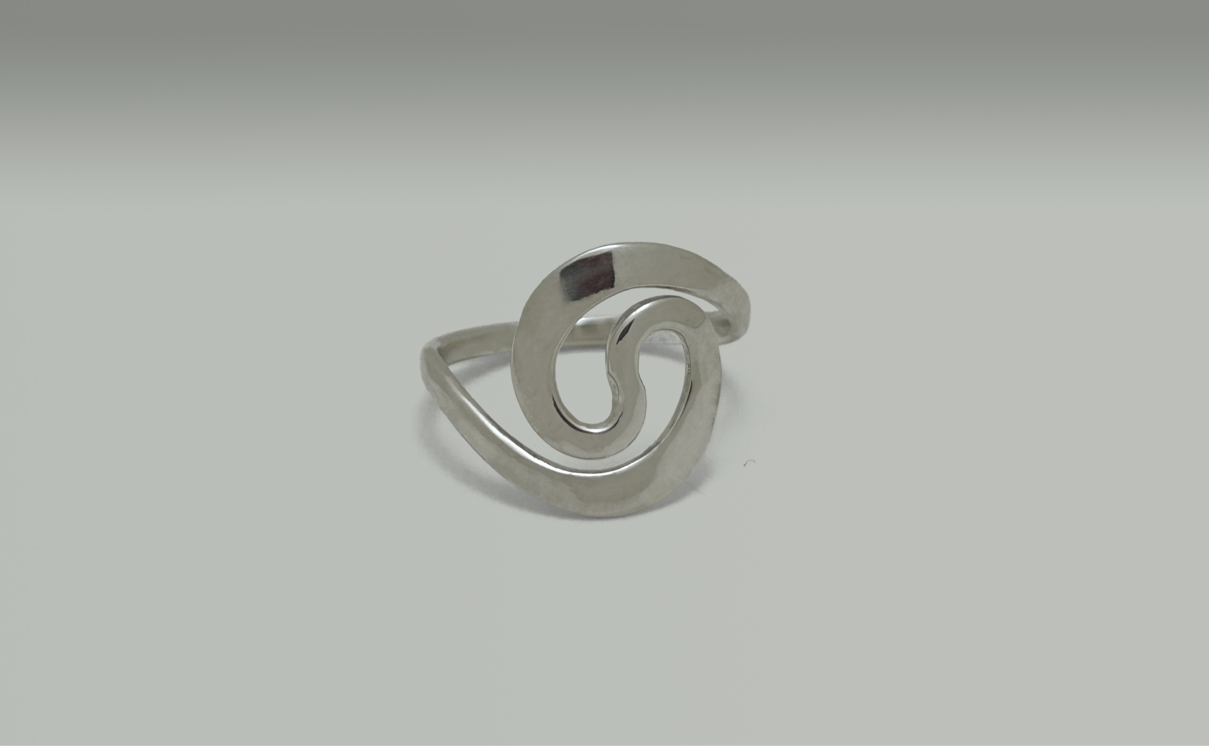 Sterling Silver Swirl Ring | Modern Spiral Statement Ring Size 5¼